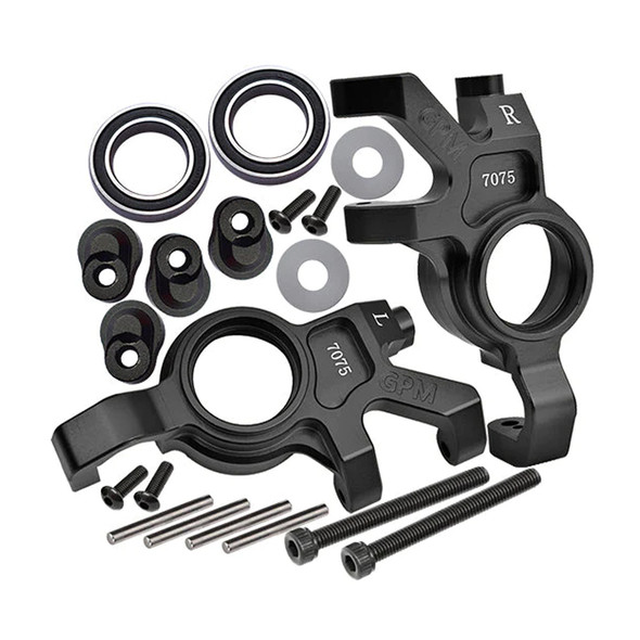 GPM Aluminum 7075 Front Oversized Steering Blocks Black for 1/5 X-Maxx / XRT