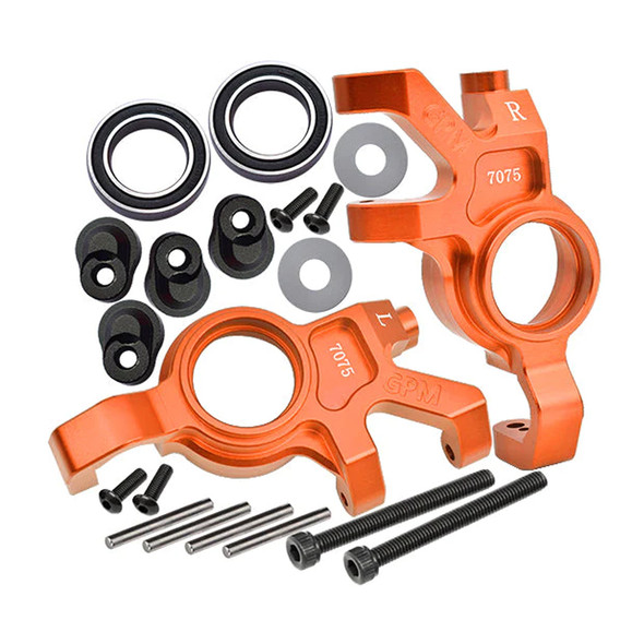 GPM Aluminum 7075 Front Oversized Steering Blocks Orange for 1/5 X-Maxx / XRT