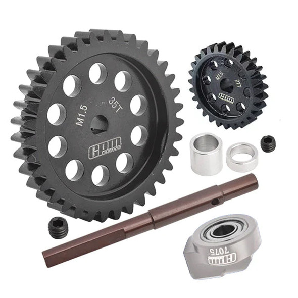 GPM 40Cr Carbon Steel M1.5 Spur Gear 35T + Motor Gear 27T for 1:5 XRT / X-Maxx