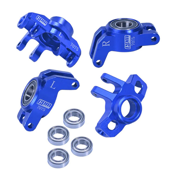 GPM Alum 7075 Front Steering Block + Rear Hub Blue for Arrma 1/18 Granite Grom