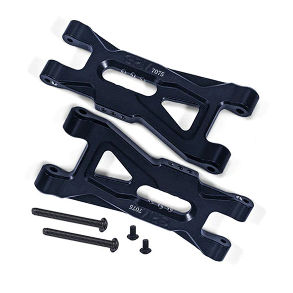 GPM Aluminum 7075 Front Lower Suspension Arms Black for Arrma 1/10 GORGON 4X2