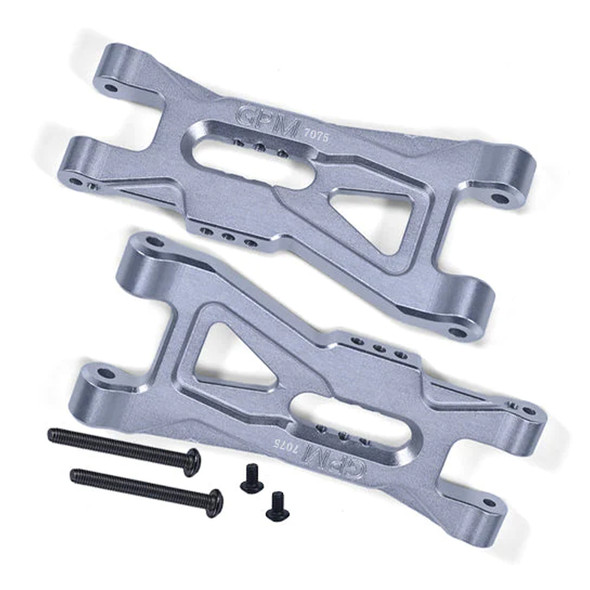 GPM Aluminum 7075 Front Lower Suspension Arms Silver for Arrma 1/10 GORGON 4X2