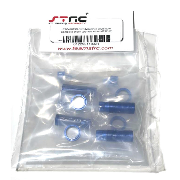 STRC STC41019B CNC Machined Aluminum Complete Shock Kit Blue for Associated MT12
