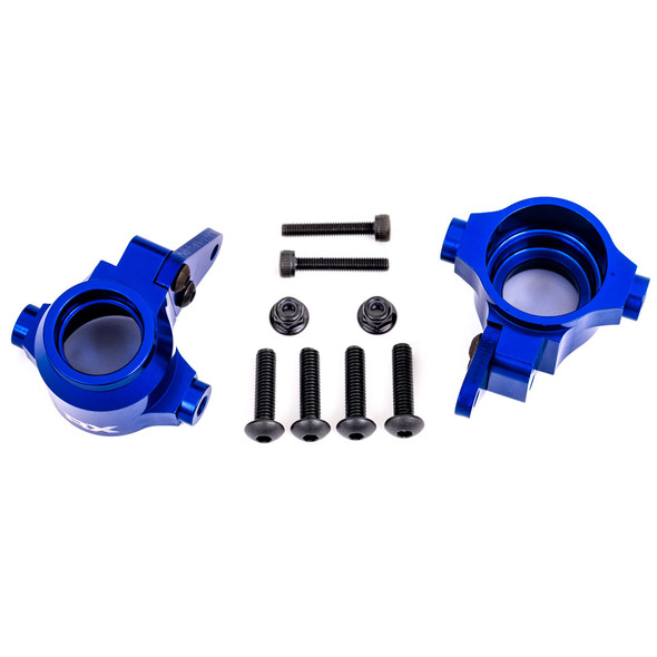 Traxxas 9635X Aluminum Left & Right Steering Block Arms Blue (2) for Sledge