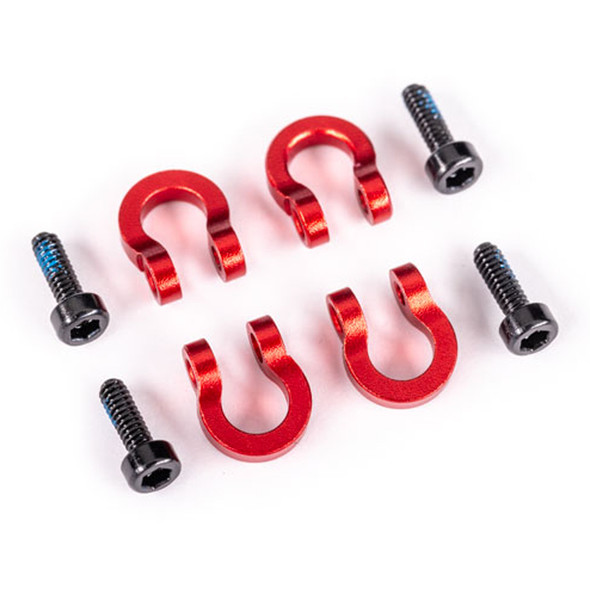 Traxxas 9734R Front or Rear Aluminum Bumper D-Rings Red for TRX-4M