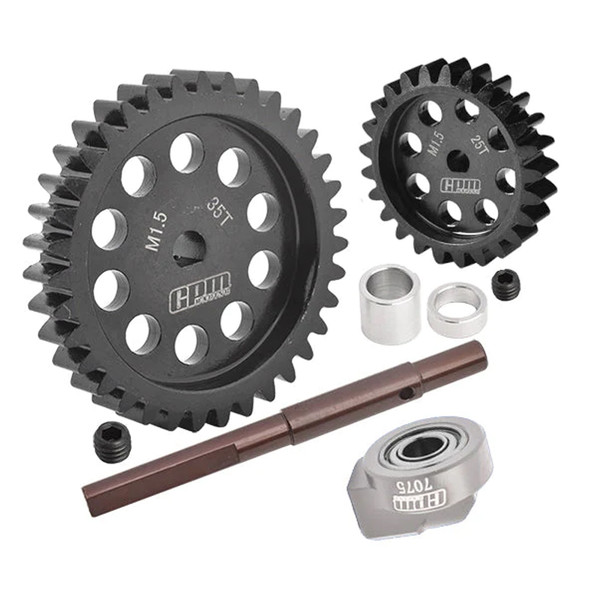 GPM 40Cr Carbon Steel M1.5 Spur Gear 35T + Motor Gear 25T for 1:5 Traxxas X Maxx