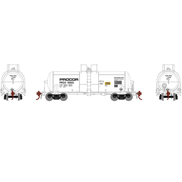 Athearn ATHG25759 13,600-Gallon Acid Tank - PROCOR PROX White #16502 HO Scale
