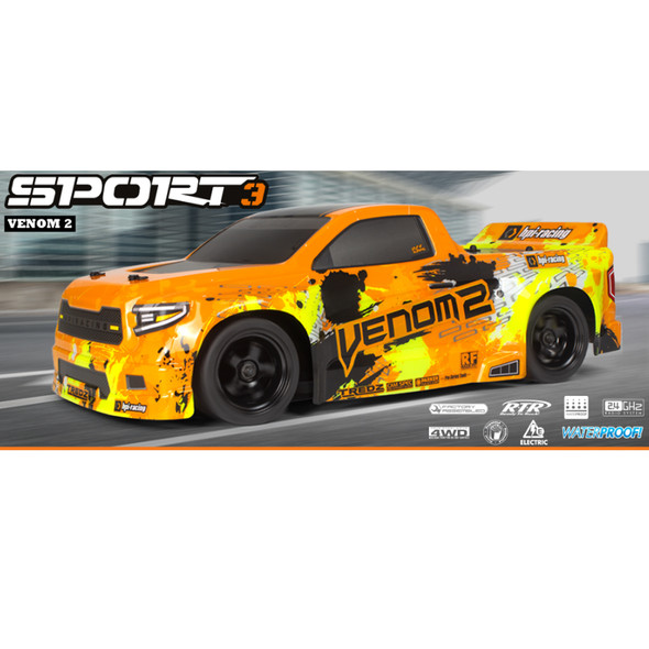 HPI 160489 SPORT 3 VENOM II 1/10 4WD w/ 2.4GHz Radio & Painted Body Race Truck