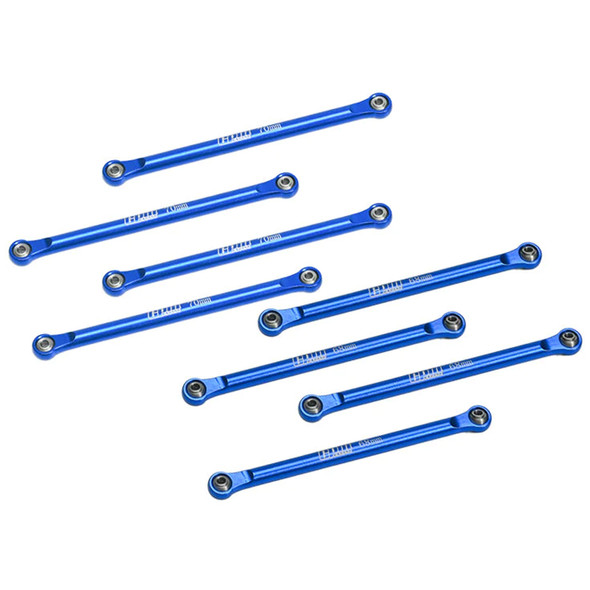 GPM Racing Aluminum 7075 Upper & Lower Link Bar Set Blue for Losi 1/18 Mini LMT