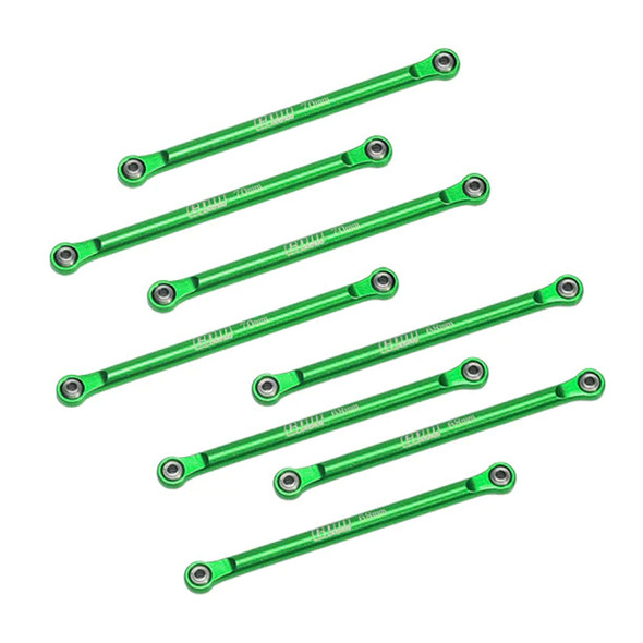 GPM Racing Aluminum 7075 Upper & Lower Link Bar Set Green for Losi 1/18 Mini LMT