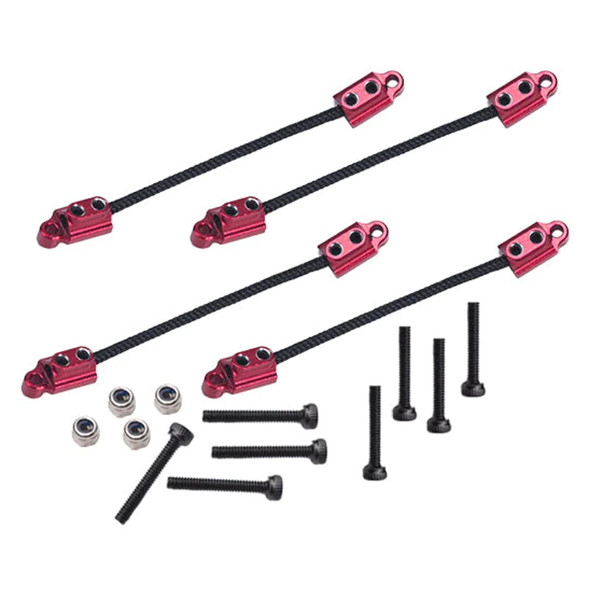 GPM Front & Rear Suspension Travel Limit Straps Red for Losi 1/18 Mini LMT