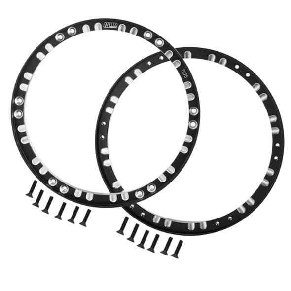 GPM Aluminum 7075 Front Wheel Reinforcement Rings Set Black for Losi 1/4 Promoto-MX