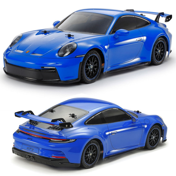 Tamiya 47496-60A 1/10 RC Porsche 911 GT3 (992) 4WD On Road Blue Painted Body Kit