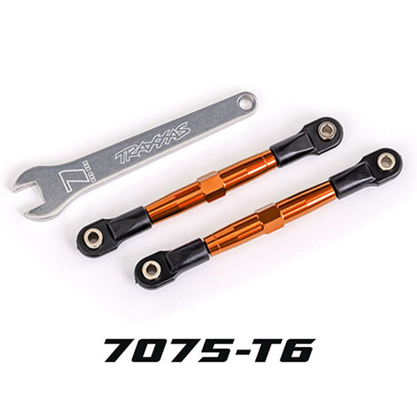 Traxxas 2445T Aluminum Front Toe Links 75mm Orange (2) for Bandit / Drag Slash