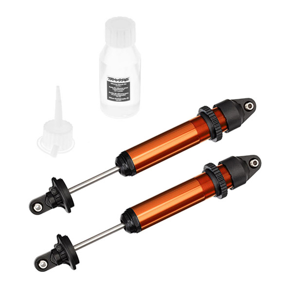 Traxxas 7761T Aluminum Long GTX Shocks (2) Orange for X-Maxx