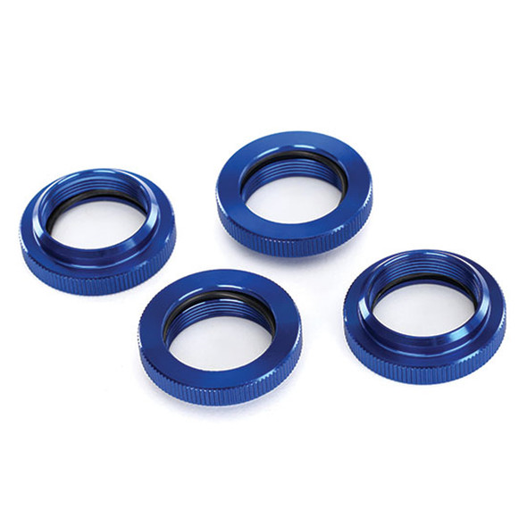 Traxxas 7767 Aluminum Upper Spring Retainer (4) Blue for GTX Shock