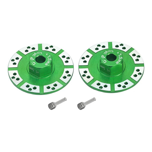 GPM Alum 7075 +1.5mm Hex w/Brake Disk/Silver Lining Green for Losi Baja/Rock Rey