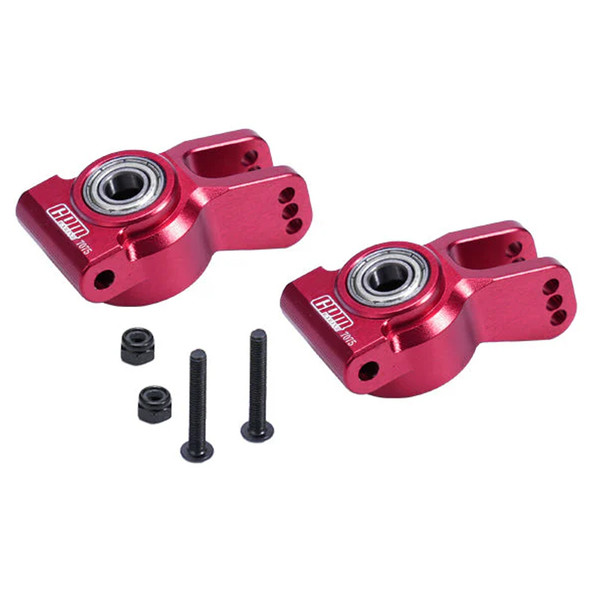 GPM Racing Aluminum 7075 Rear Hub Set Red for Losi 1/10 Lasernut U4