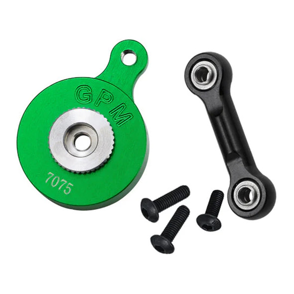 GPM Alum 7075 Direct Mount Servo Saver (23T Spline) w/ Fix Link Green for ARRMA