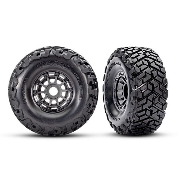 Traxxas 10272-GRAY Maxx Slash Belted Tires w/ Charcoal Gray Wheels (2) Foam Inserts