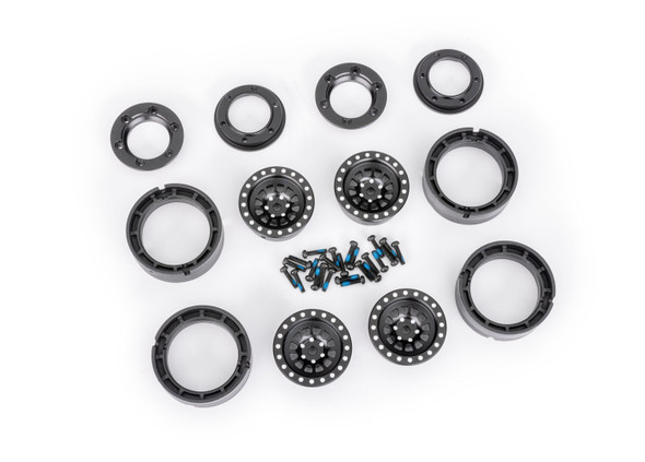 Traxxas 9881-BLK Aluminum 1.0'' Beadlock Wheels Black (4) for TRX-4M
