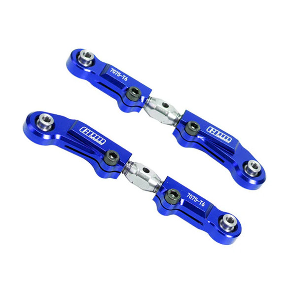 GPM Aluminum 7075 + Stainless Steel Front Camber Links Blue for Tekno MT410 2.0