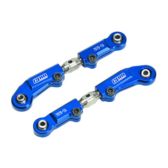 GPM Aluminum 7075 + Stainless Steel Rear Camber Links Blue for Tekno MT410 2.0