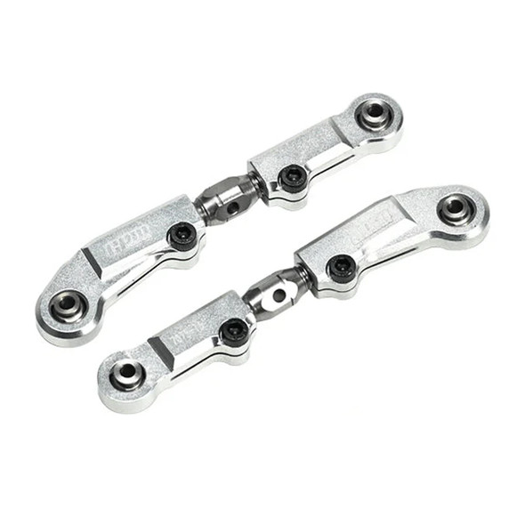 GPM Aluminum 7075 + Stainless Steel Rear Camber Links Silver for Tekno MT410 2.0