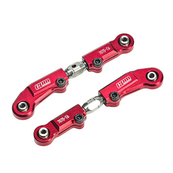 GPM Alum + Stainless Steel Adjustable Front Steering Links Red for Tekno MT410 2.0