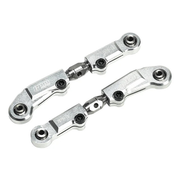 GPM Alum + Stainless Steel Adjustable Front Steering Links Silver for Tekno MT410 2.0