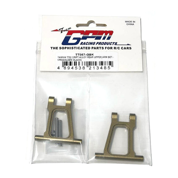 GPM Racing Aluminum Rear Upper Arm Set Golden Black for Tamiya TT-01 GPM Racing Aluminum Rear Upper Arm Set Golden Black for Tamiya TT-01