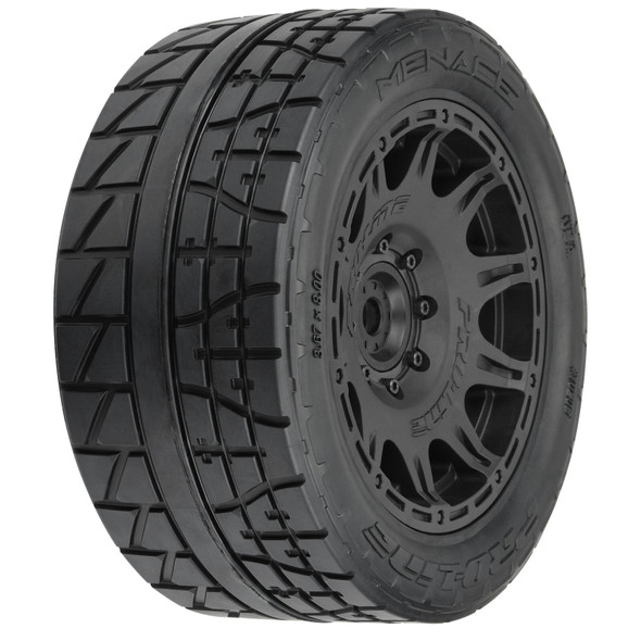 Pro-Line PRO1020511 1/6 Menace HP Belted F/R Tires w/ Black Raid 24mm Wheels (2)