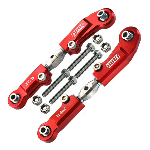 GPM Alum + Stainless Steel Front Steering Tie Rod Turnbuckles Red for 1/7 Limitless