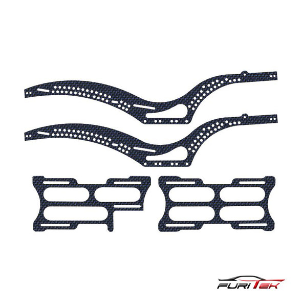 Furitek FUR-2085 Scythe CF Rail Carbon Frame - Blue for SCX24