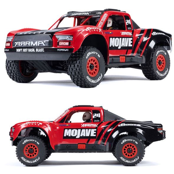 ARRMA ARA2104T1 MOJAVE GROM MEGA 380 Brushed 4X4 Desert Truck RTR w/Battery & Charger Red/Black