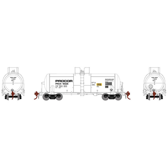 Athearn ATHG25761 13,600-Gallon Acid Tank - PROX White #16526 HO Scale