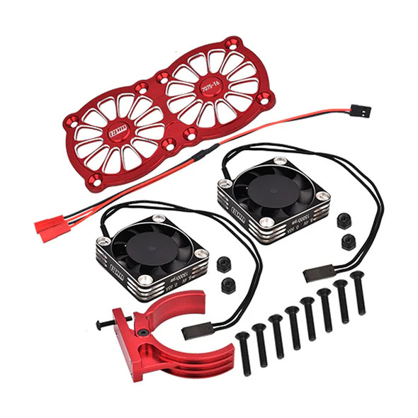 GPM Aluminum 7075-T6 Motor Heatsink w/Metal Frame Fan & Mount Red : 1/5 Kraton