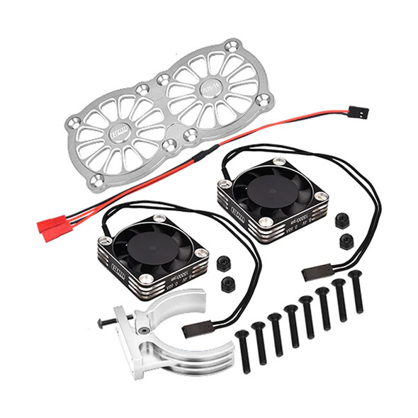 GPM Aluminum 7075-T6 Motor Heatsink w/Metal Frame Fan & Mount Silver : 1/5 Kraton