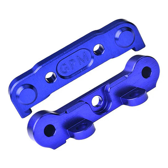 GPM Aluminum 7075 Alloy Front Hinge Pin Brace Set Blue for Tekno MT410 2.0