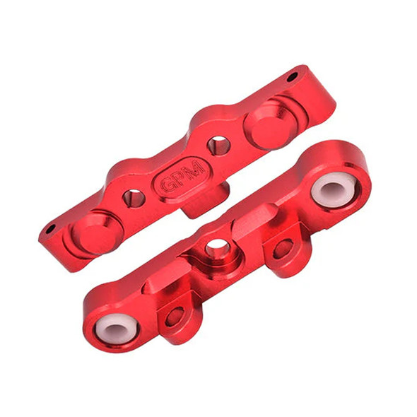 GPM Aluminum 7075 Alloy Rear Hinge Pin Brace Set Red for Tekno MT410 2.0