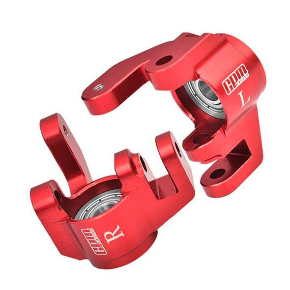 GPM Alum 7075 Alloy Front Spindles (Larger Inner Bearings) Red for Tekno MT410 2.0