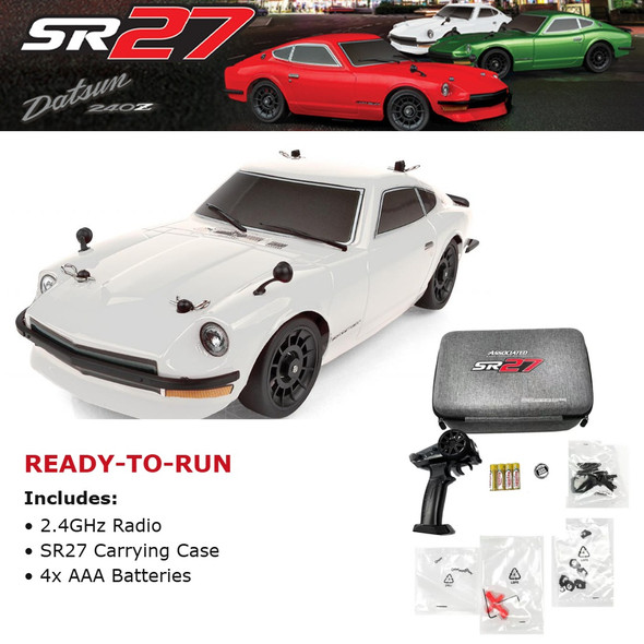Associated 20187 1/27 SR27 Datsun 240Z RTR 2WD On-Road White Touring Car
