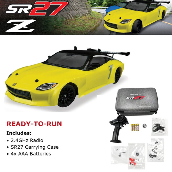 Associated 20189 1/27 SR27 Nissan Z RTR 2WD On-Road Yellow Touring Car
