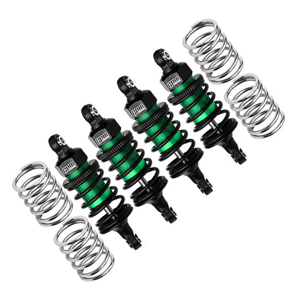 GPM Alum 6061 Alloy Front (58mm) +Rear (60mm) Oil Filled Ultra Shocks Green : 4-TEC 2.0/3.0