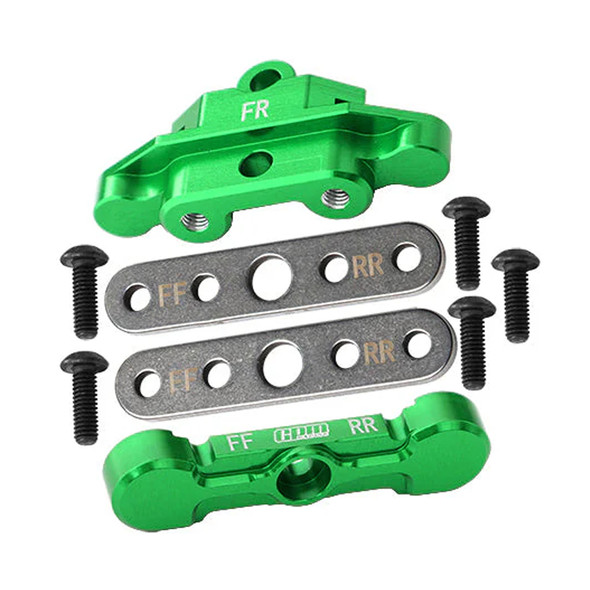 GPM Alum 7075 Alloy Front Tie Bar Mounts & Suspension Pin Retainers Green for Maxx
