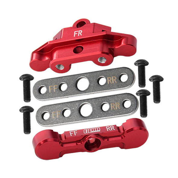 GPM Alum 7075 Alloy Front Tie Bar Mounts & Suspension Pin Retainers Red for Maxx