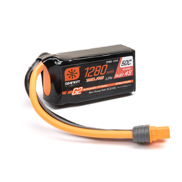 Spektrum SPMX-1048 14.8V 1280mAh 4S 50C Smart G2 Trail Pro LiPo Battery w/ IC3