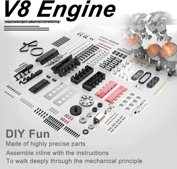 Toyan Motor V8 FS-V800 28cc DIY 4 Stroke 8 Cylinder RC Nitro Engine Kit with Supercharger