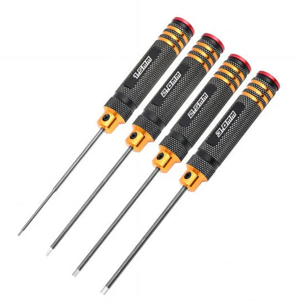 GPM Racing Tools Metric Hex Driver Wrench Set (4Pcs) 1.5/2.0/2.5/3.0mm Silver Tips