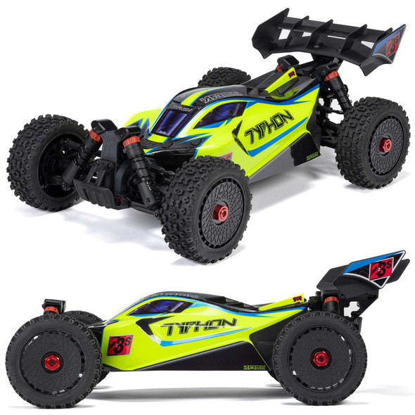 ARRMA ARA4306V4T2 1/8 TYPHON 223S DSC 4X4 RTR Brushless Buggy, Yellow